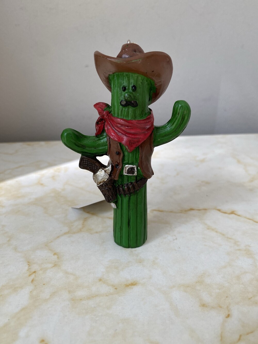 New Western Cactus Cowboy Hanging Ornament Green Brown